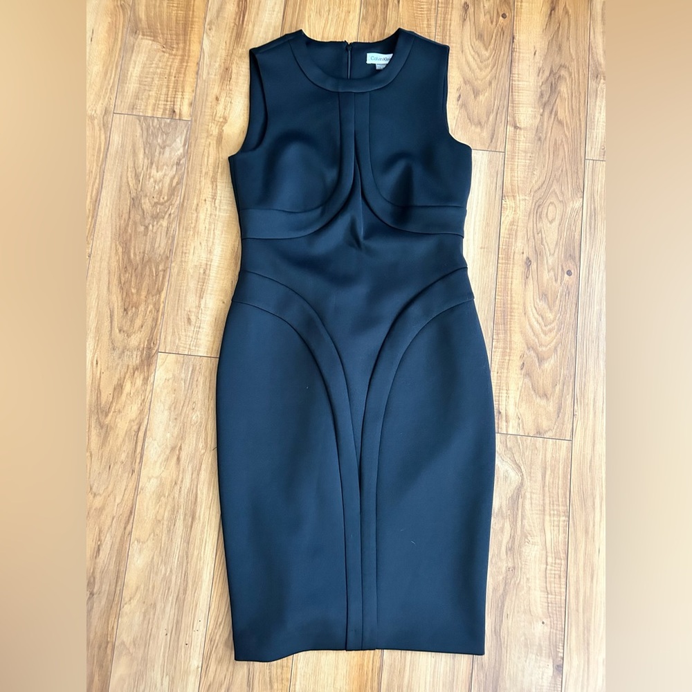 Calvin Klein Seamed Scuba Sheath Dress Sz 6 New Without Tags